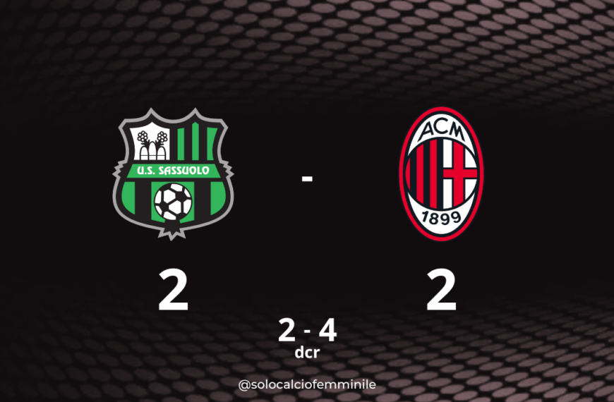 Sassuolo-Milan 2-2 (2-4 d.c.r.): scudetto Primavera alle rossonere