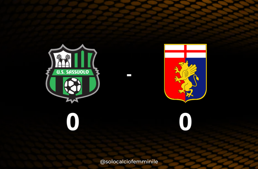 Sassuolo-Genoa 0-0: rossoblù a forte rischio retrocessione