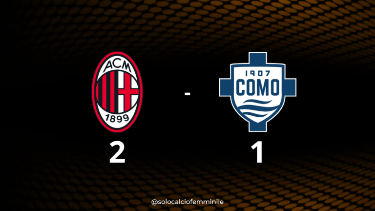 Milan-Como 1907 2-1: le rossonere tengono tutto aperto