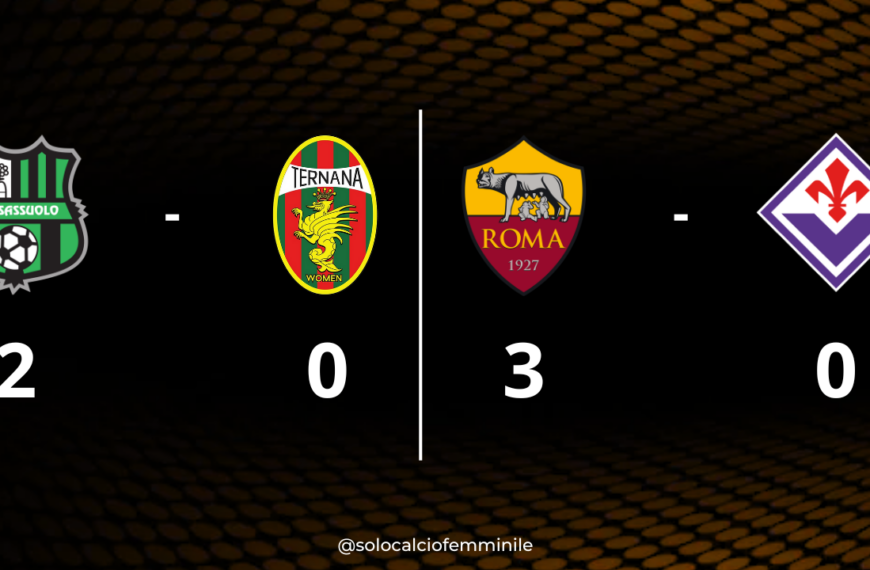 Serie A Women's Cup, Girone B: Sassuolo-Ternana 2-0 e Roma-Fiorentina 3-0