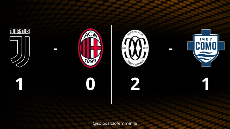 Serie A Women's Cup, Girone C: Juventus-Milan 1-0 e Como Women-Como 1907 2-1